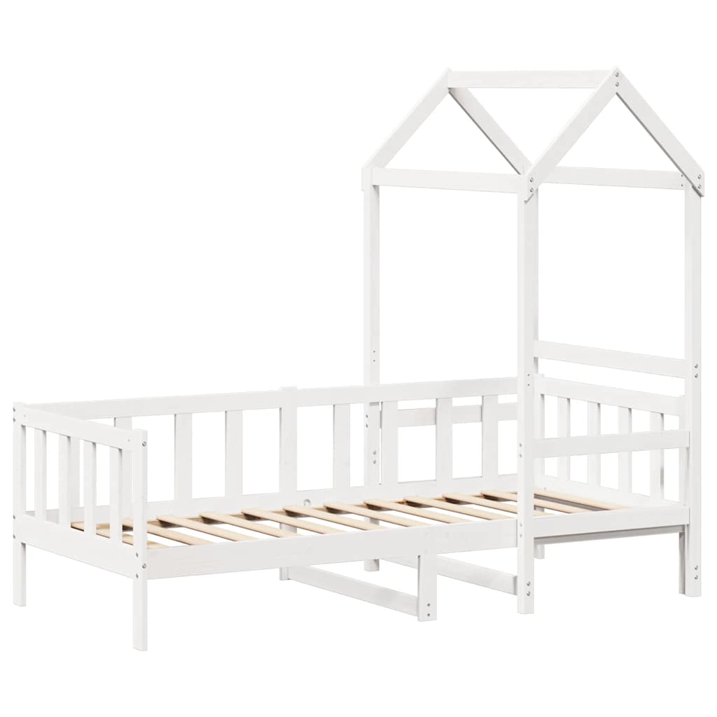 daybed med tag 80x200 cm massivt fyrretræ hvid
