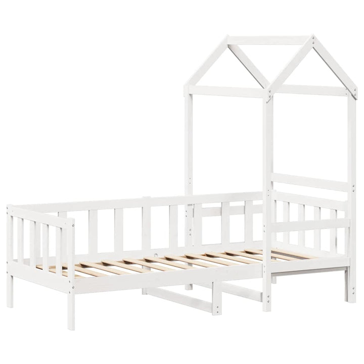 daybed med tag 80x200 cm massivt fyrretræ hvid