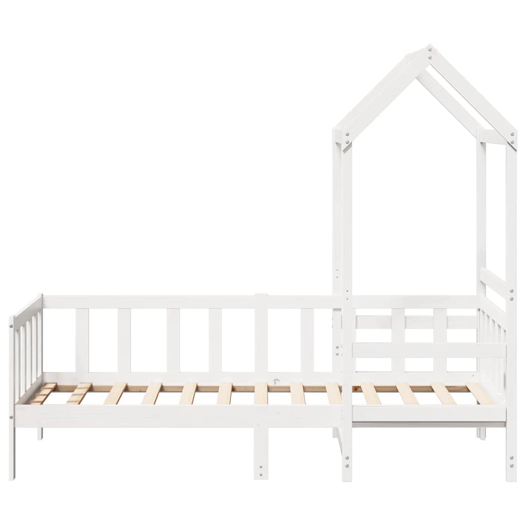 daybed med tag 80x200 cm massivt fyrretræ hvid