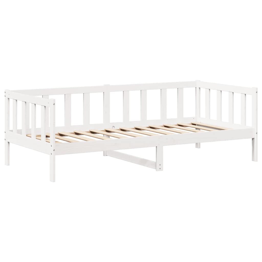 husseng med bænk 80x200 cm massivt fyrretræ hvid