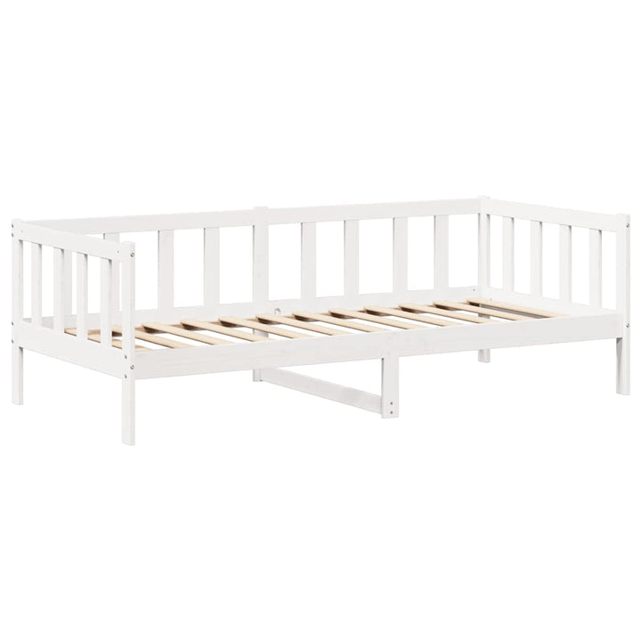 husseng med bænk 80x200 cm massivt fyrretræ hvid