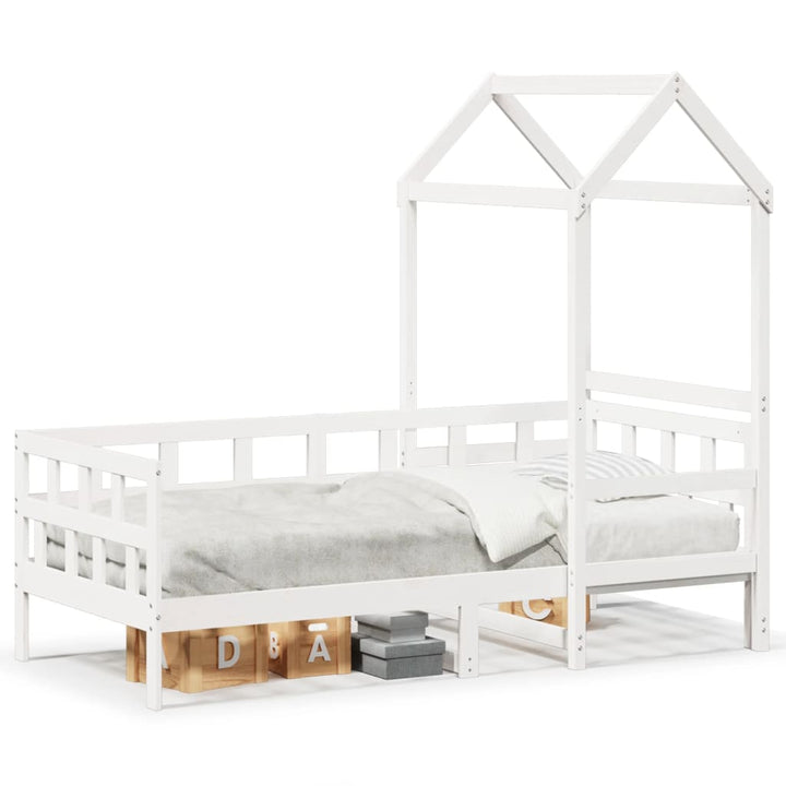 daybed med tag 80x200 cm massivt fyrretræ hvid