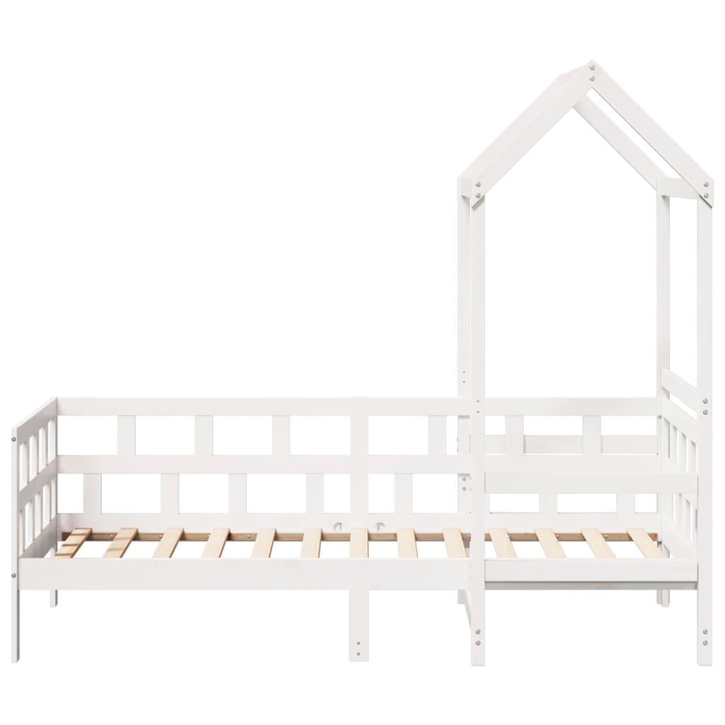 daybed med tag 80x200 cm massivt fyrretræ hvid