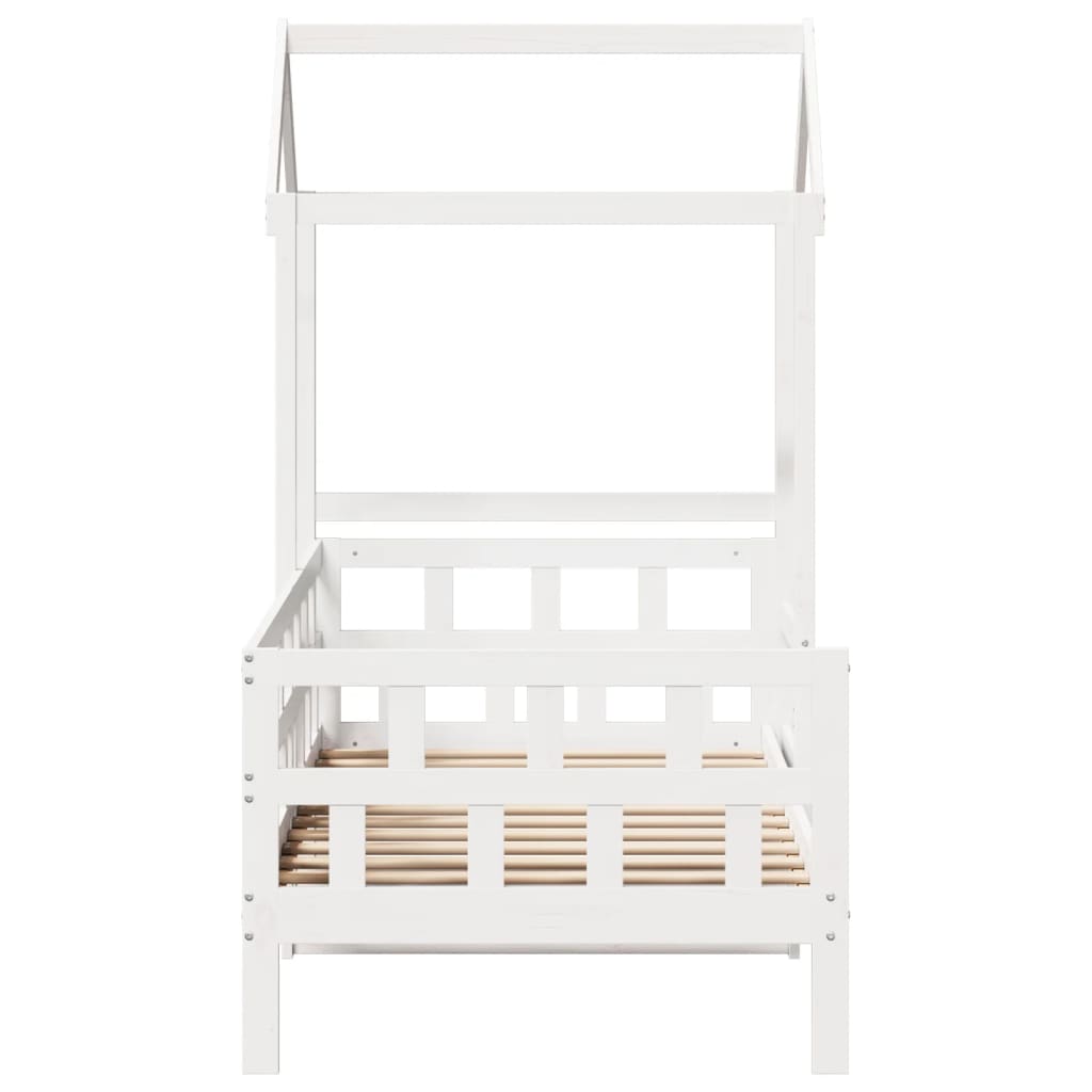 daybed med tag 80x200 cm massivt fyrretræ hvid