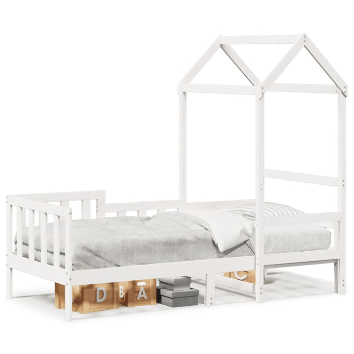 daybed med tag 80x200 cm massivt fyrretræ hvid
