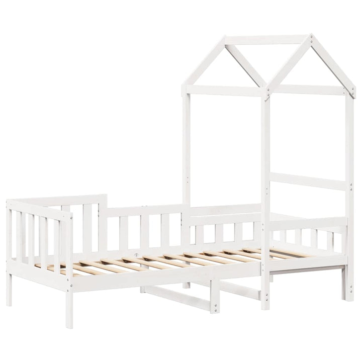 daybed med tag 80x200 cm massivt fyrretræ hvid