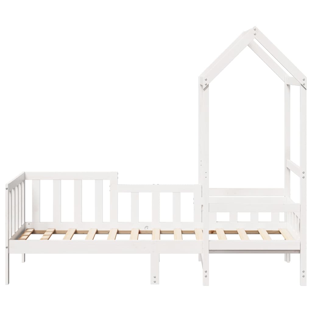 daybed med tag 80x200 cm massivt fyrretræ hvid