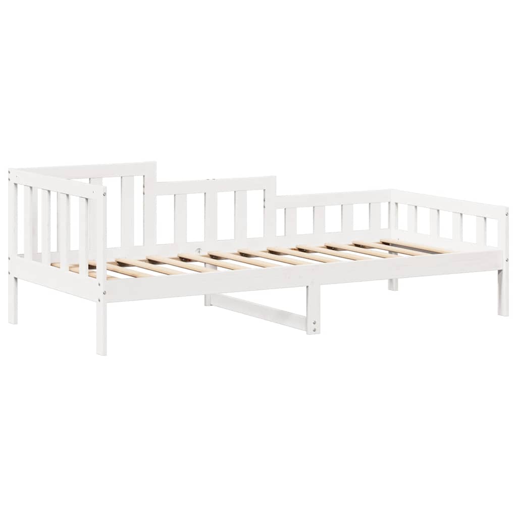 husseng med bænk 80x200 cm massivt fyrretræ hvid
