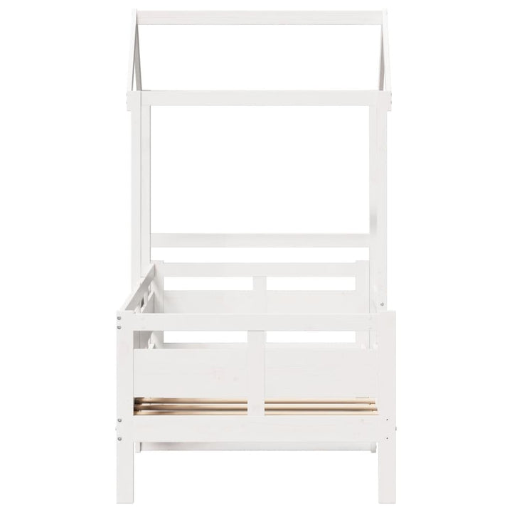 daybed med tag 80x200 cm massivt fyrretræ hvid