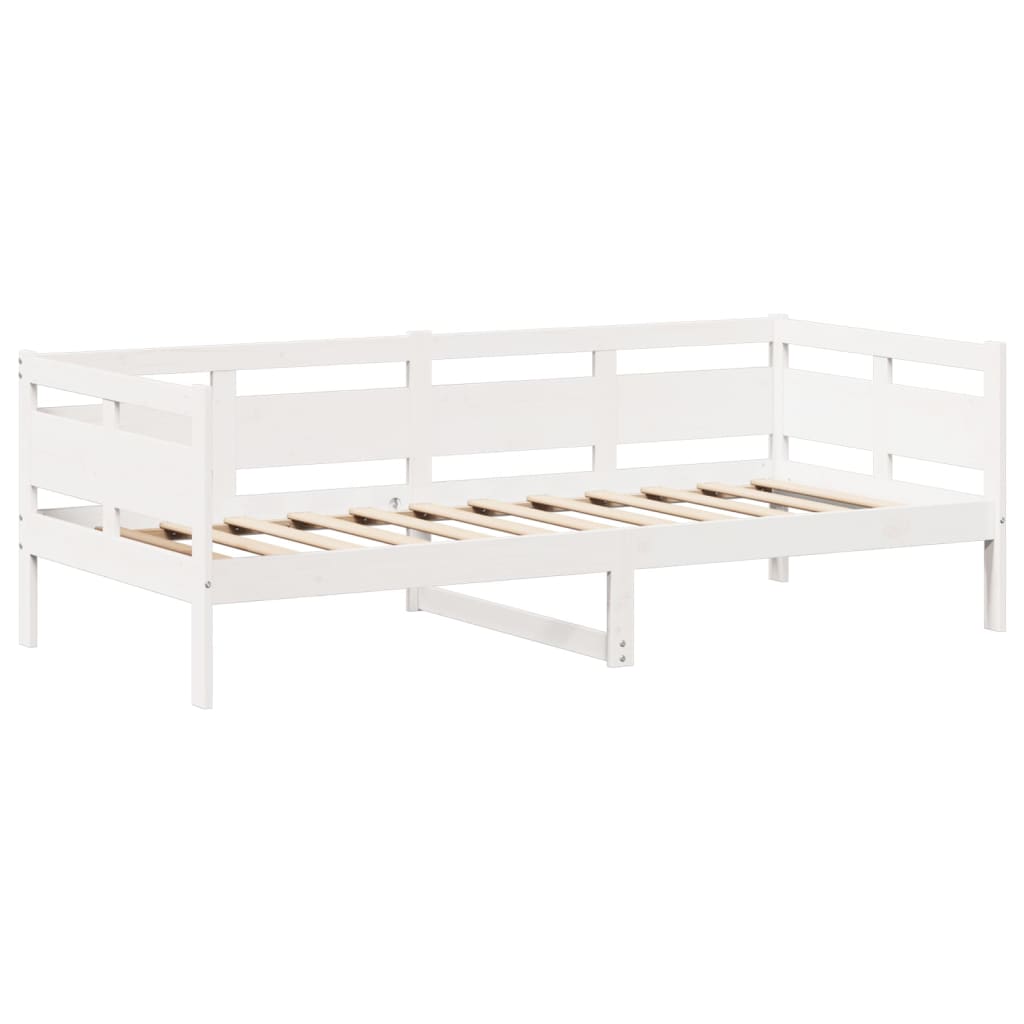 husseng med bænk 80x200 cm massivt fyrretræ hvid