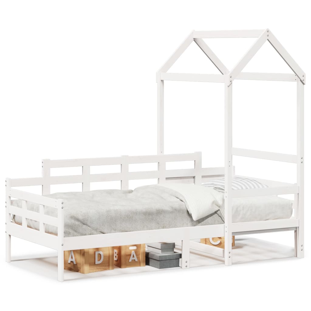 daybed med tag 80x200 cm massivt fyrretræ hvid