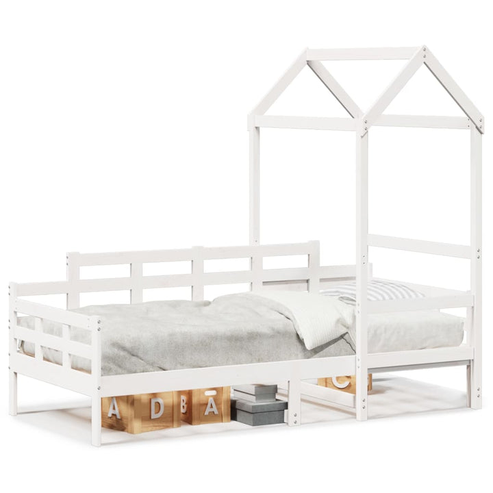 daybed med tag 80x200 cm massivt fyrretræ hvid