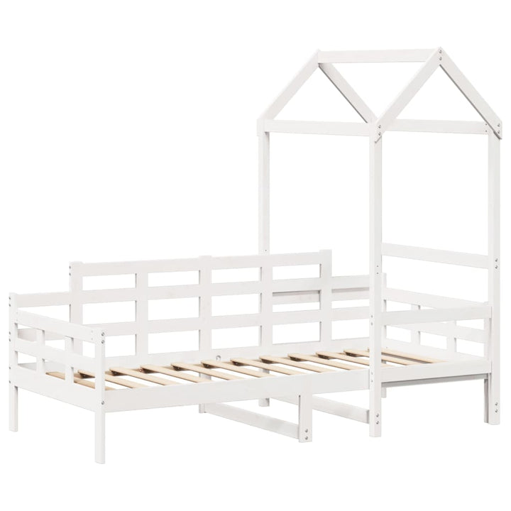 daybed med tag 80x200 cm massivt fyrretræ hvid