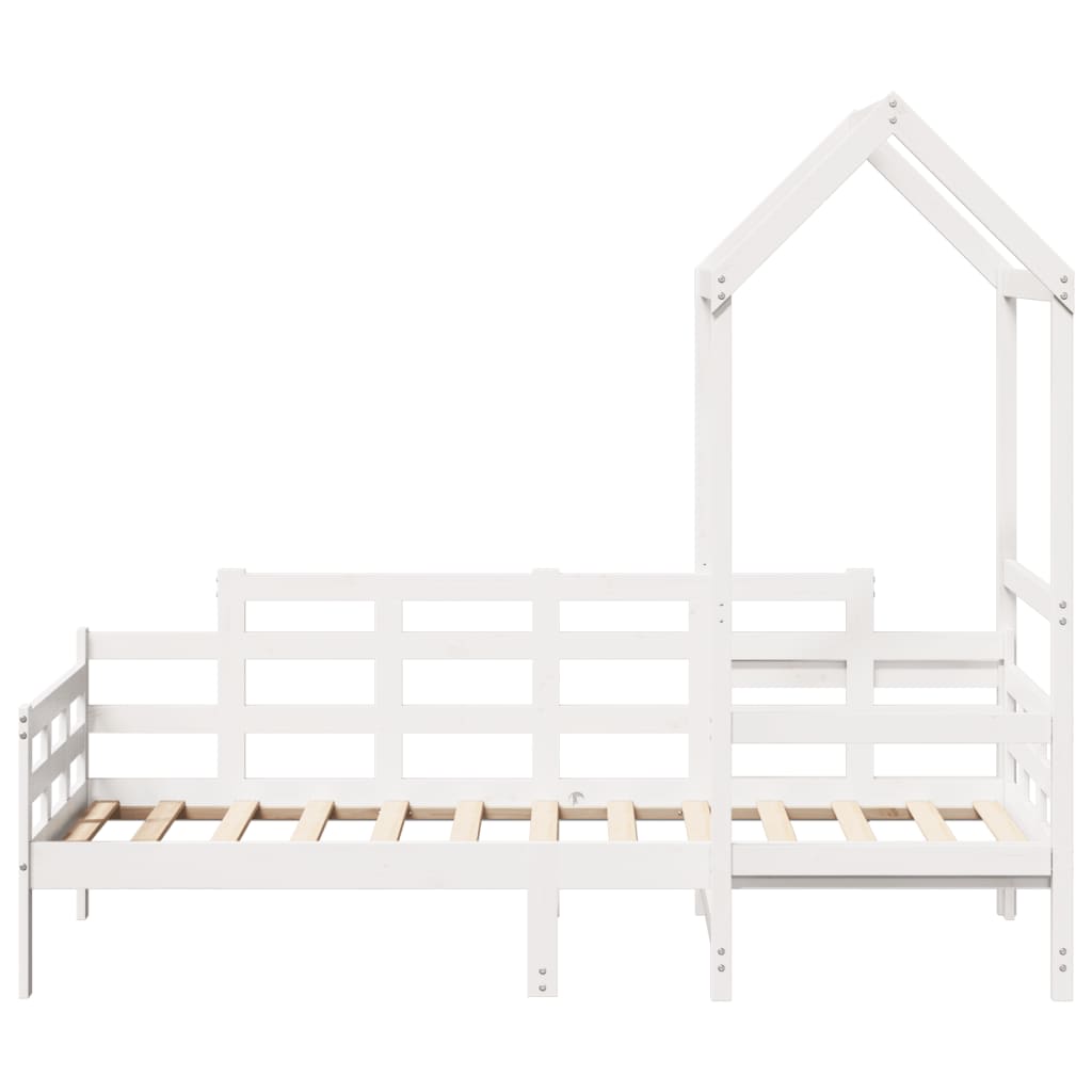 daybed med tag 80x200 cm massivt fyrretræ hvid