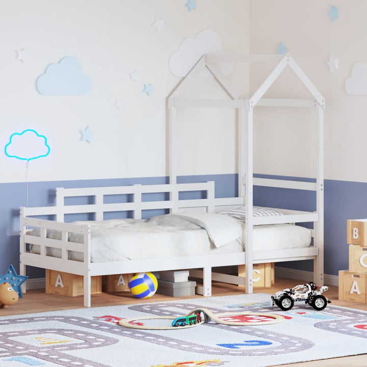 daybed med tag 80x200 cm massivt fyrretræ hvid