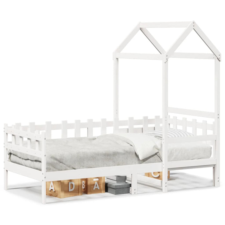 daybed med tag 80x200 cm massivt fyrretræ hvid