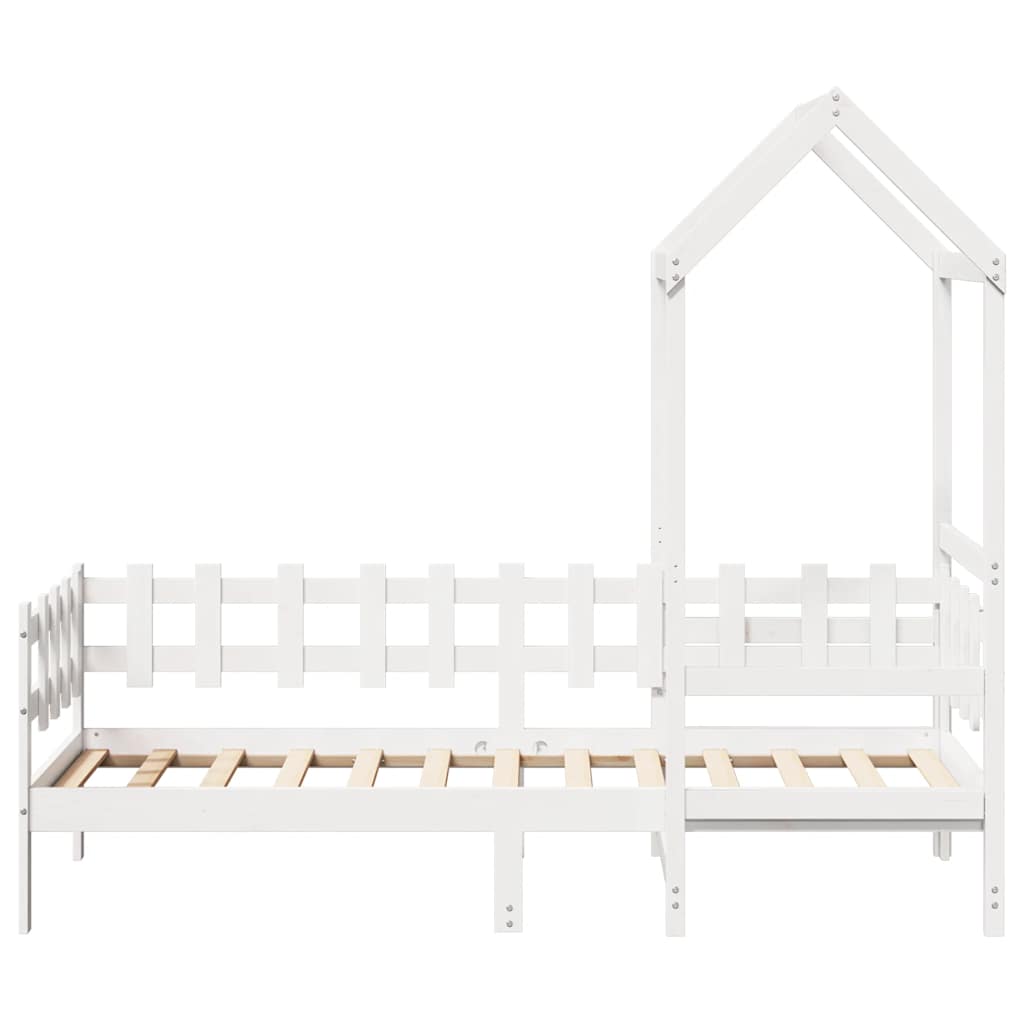 daybed med tag 80x200 cm massivt fyrretræ hvid