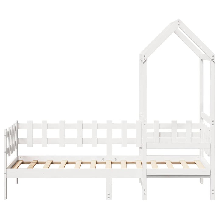 daybed med tag 80x200 cm massivt fyrretræ hvid
