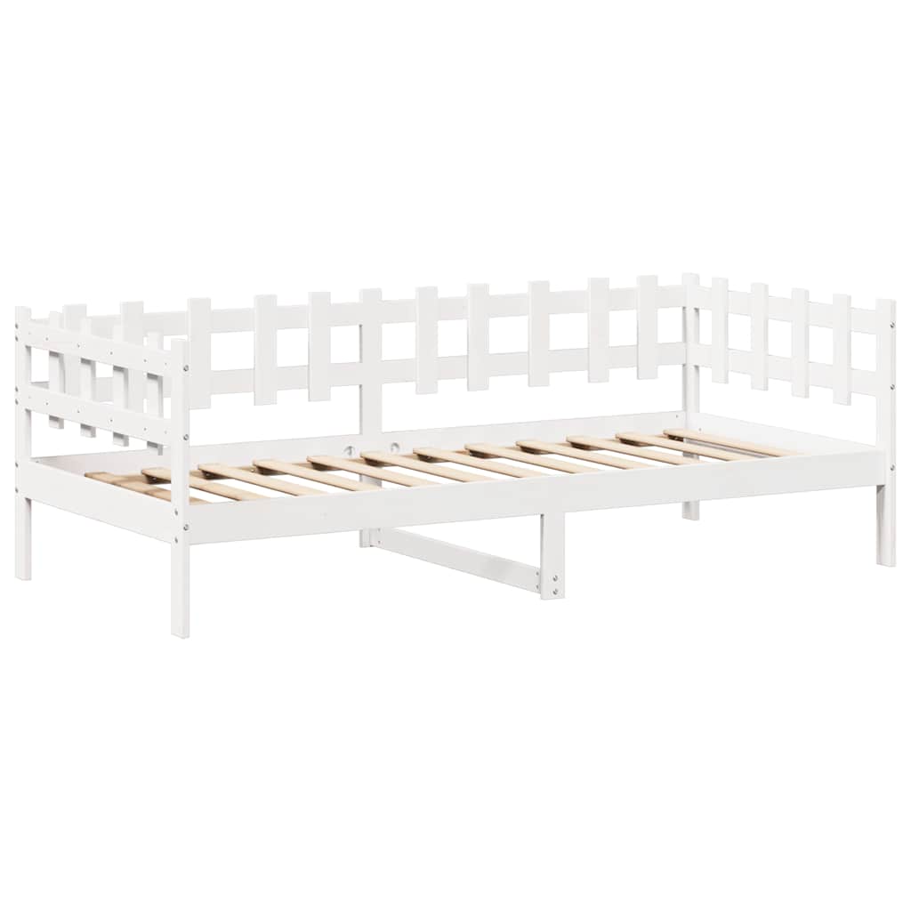 daybed med tag 80x200 cm massivt fyrretræ hvid