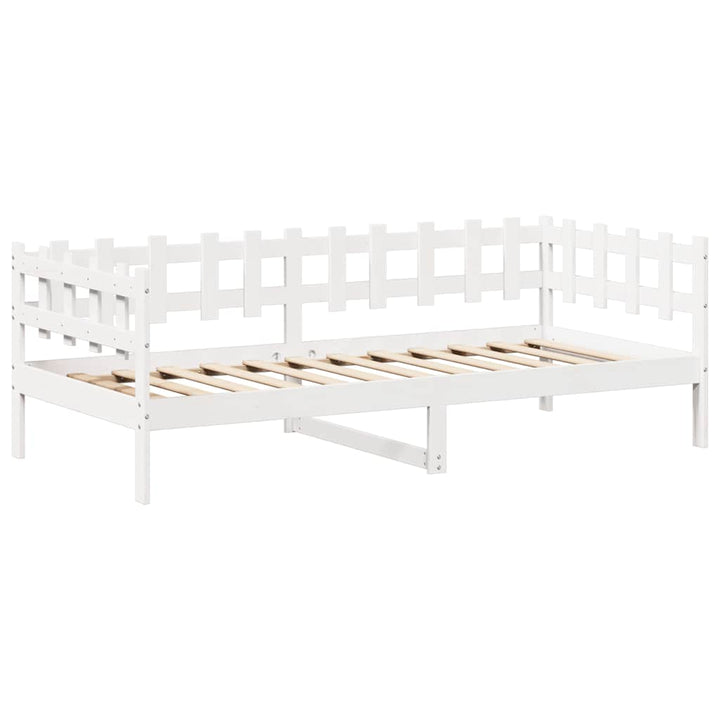 daybed med tag 80x200 cm massivt fyrretræ hvid
