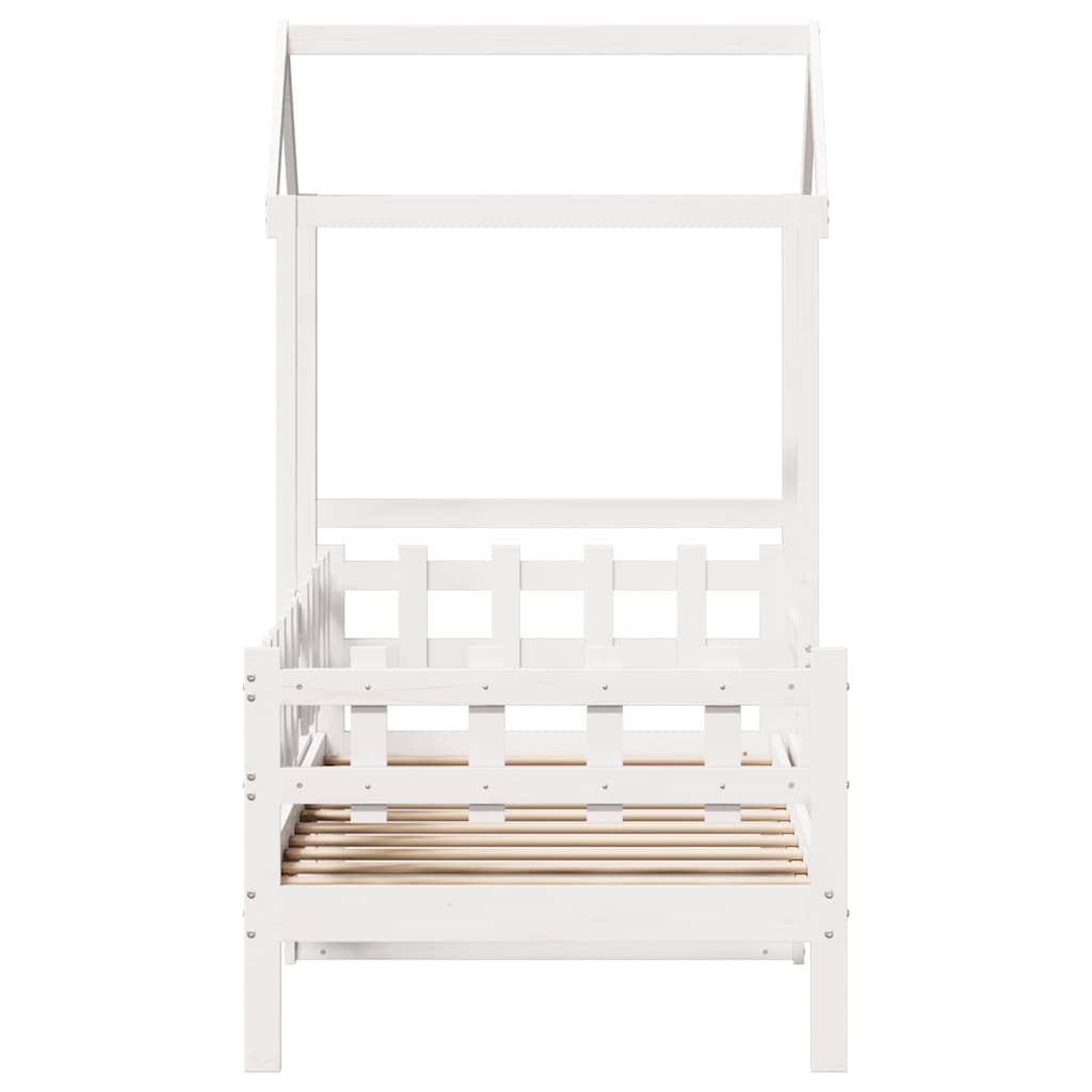 daybed med tag 80x200 cm massivt fyrretræ hvid