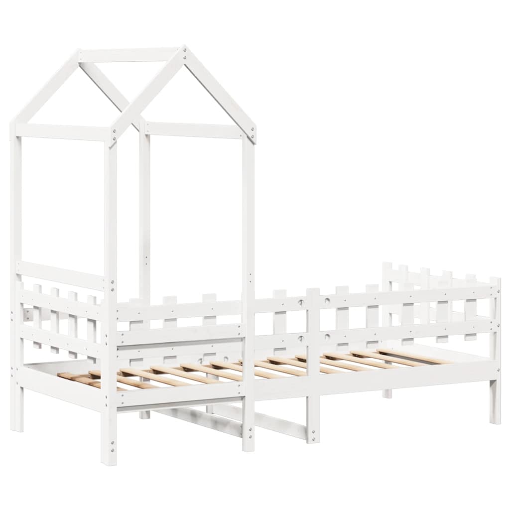daybed med tag 80x200 cm massivt fyrretræ hvid