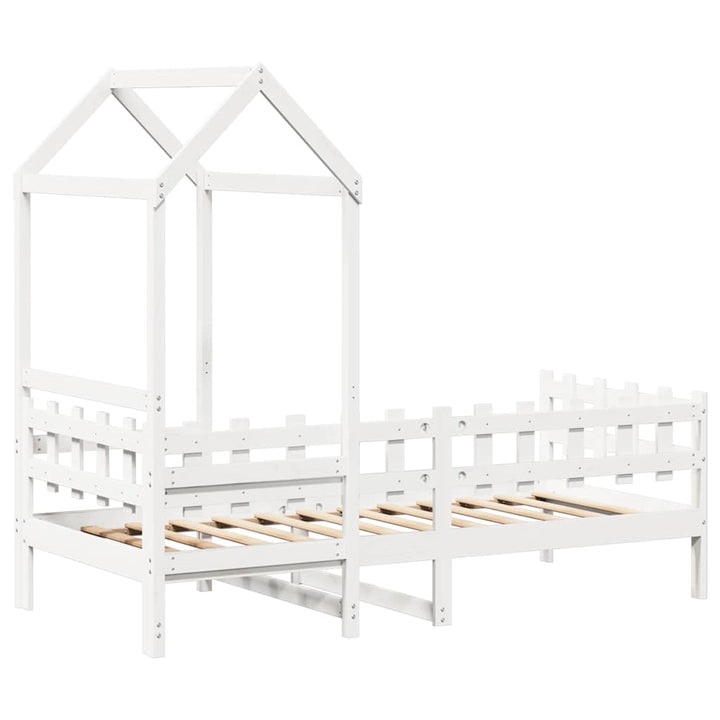 daybed med tag 80x200 cm massivt fyrretræ hvid