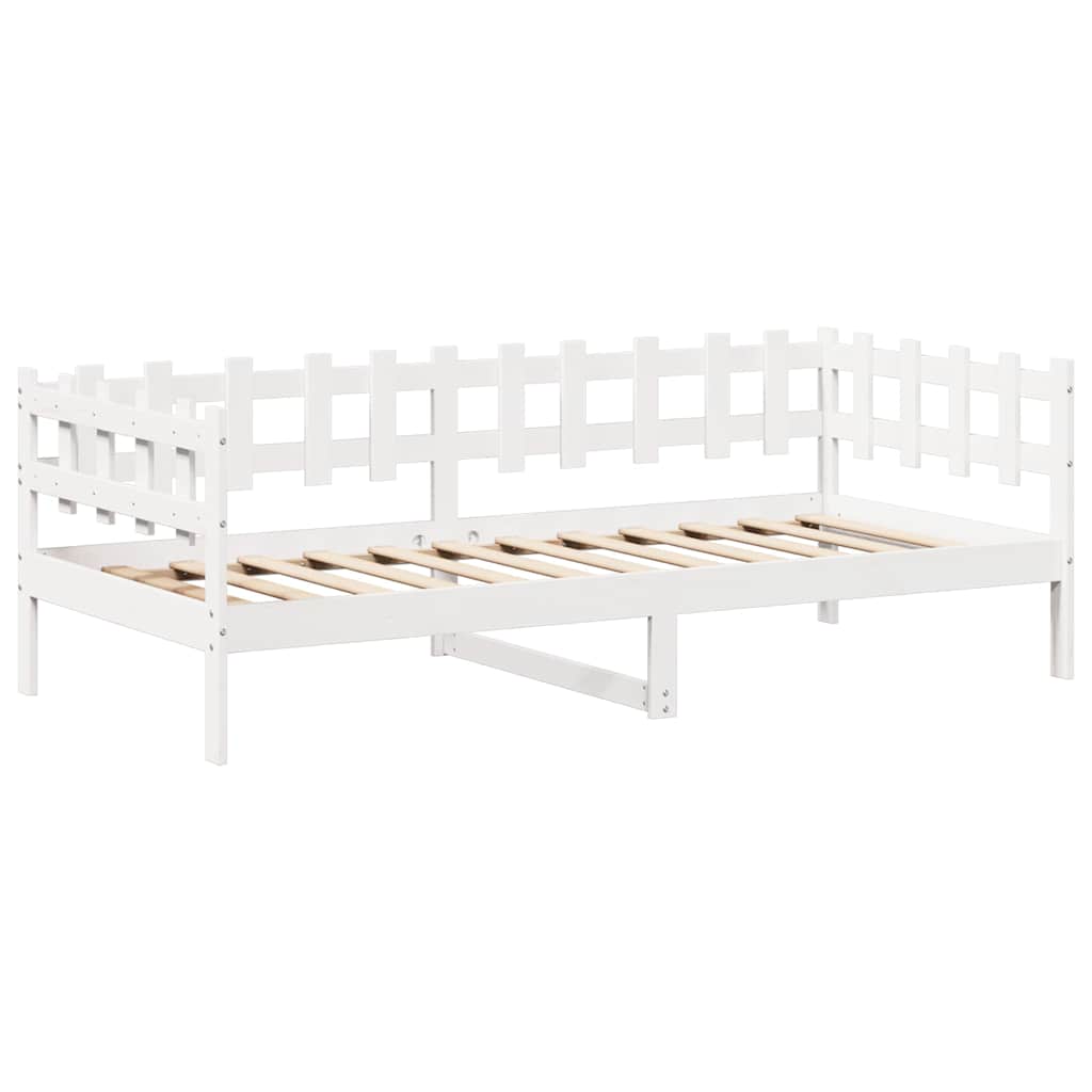 husseng med bænk 80x200 cm massivt fyrretræ hvid