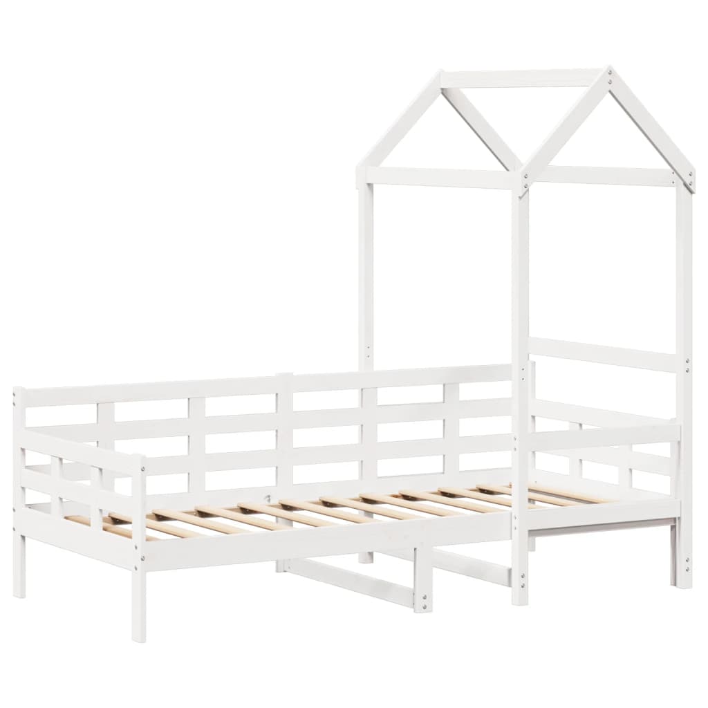 daybed med tag 80x200 cm massivt fyrretræ hvid