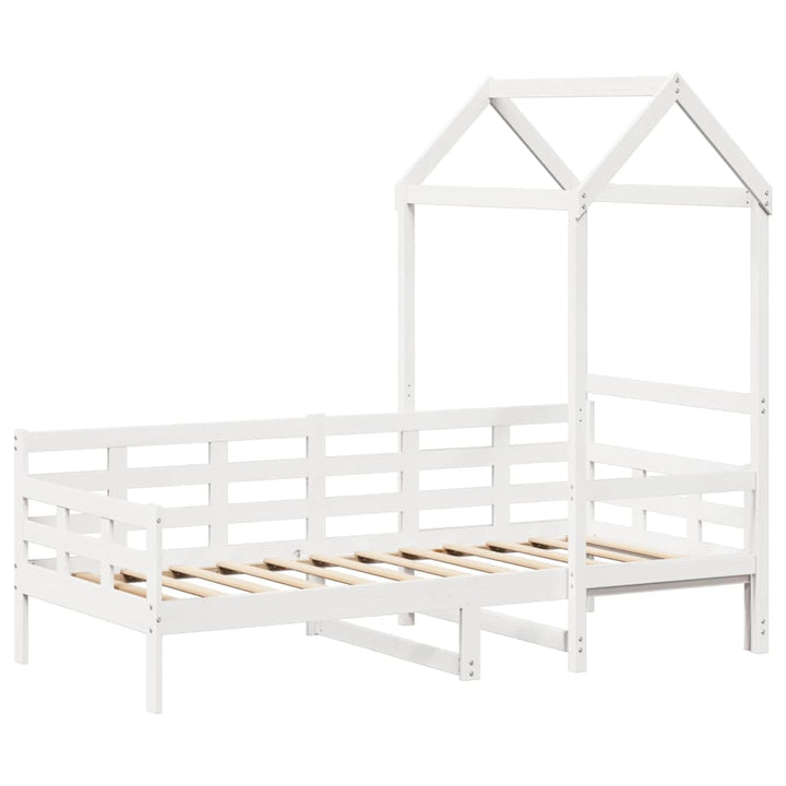 daybed med tag 80x200 cm massivt fyrretræ hvid