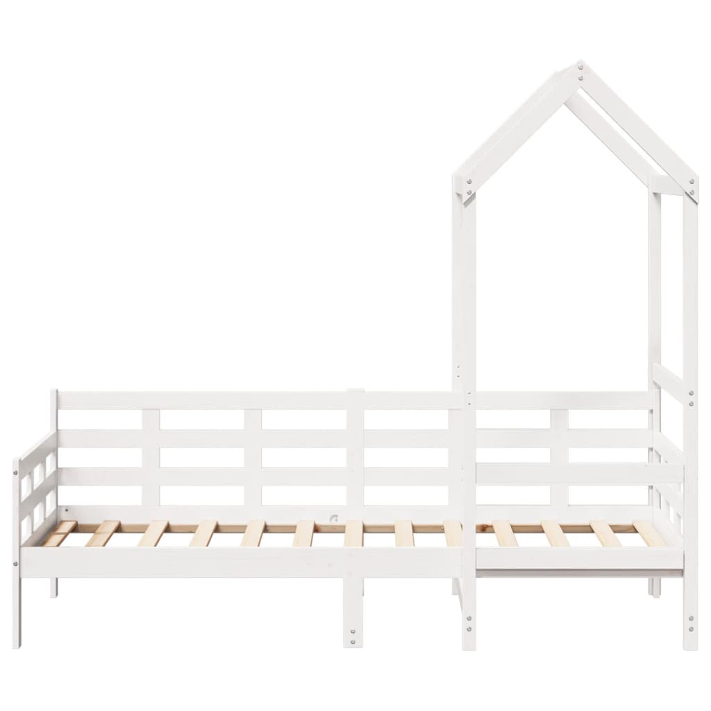 daybed med tag 80x200 cm massivt fyrretræ hvid