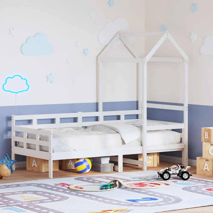daybed med tag 80x200 cm massivt fyrretræ hvid