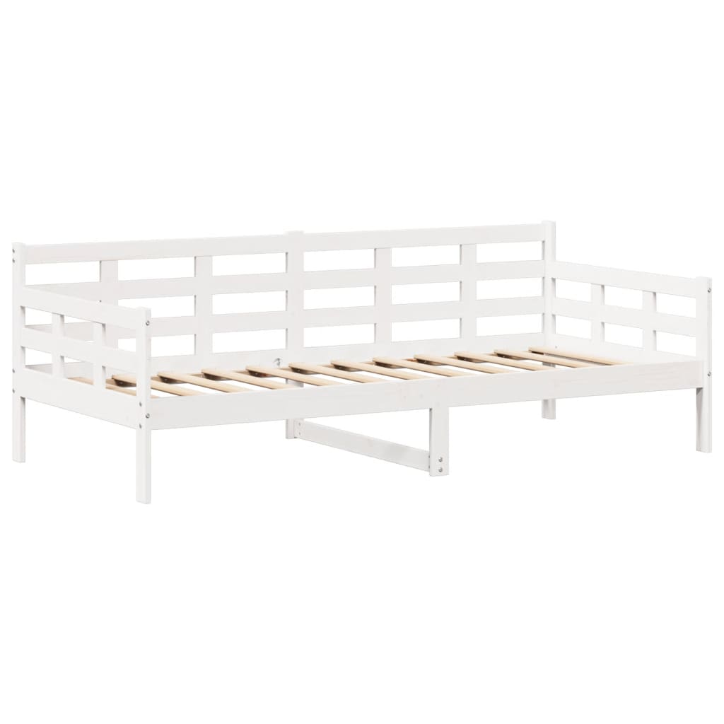 husseng med bænk 80x200 cm massivt fyrretræ hvid