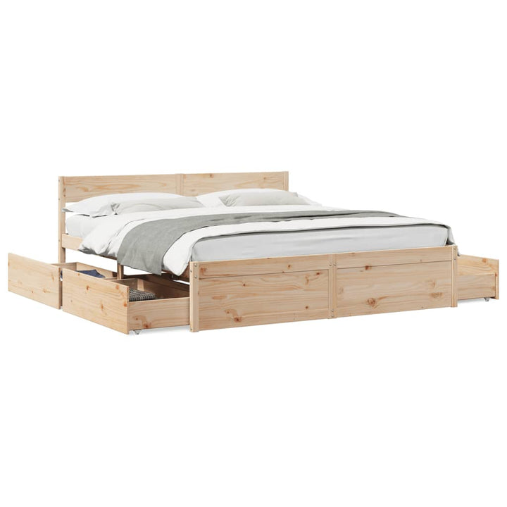 sengeramme uden madras 200x200 cm massivt fyrretræ