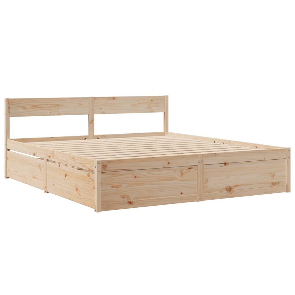 sengeramme uden madras 200x200 cm massivt fyrretræ