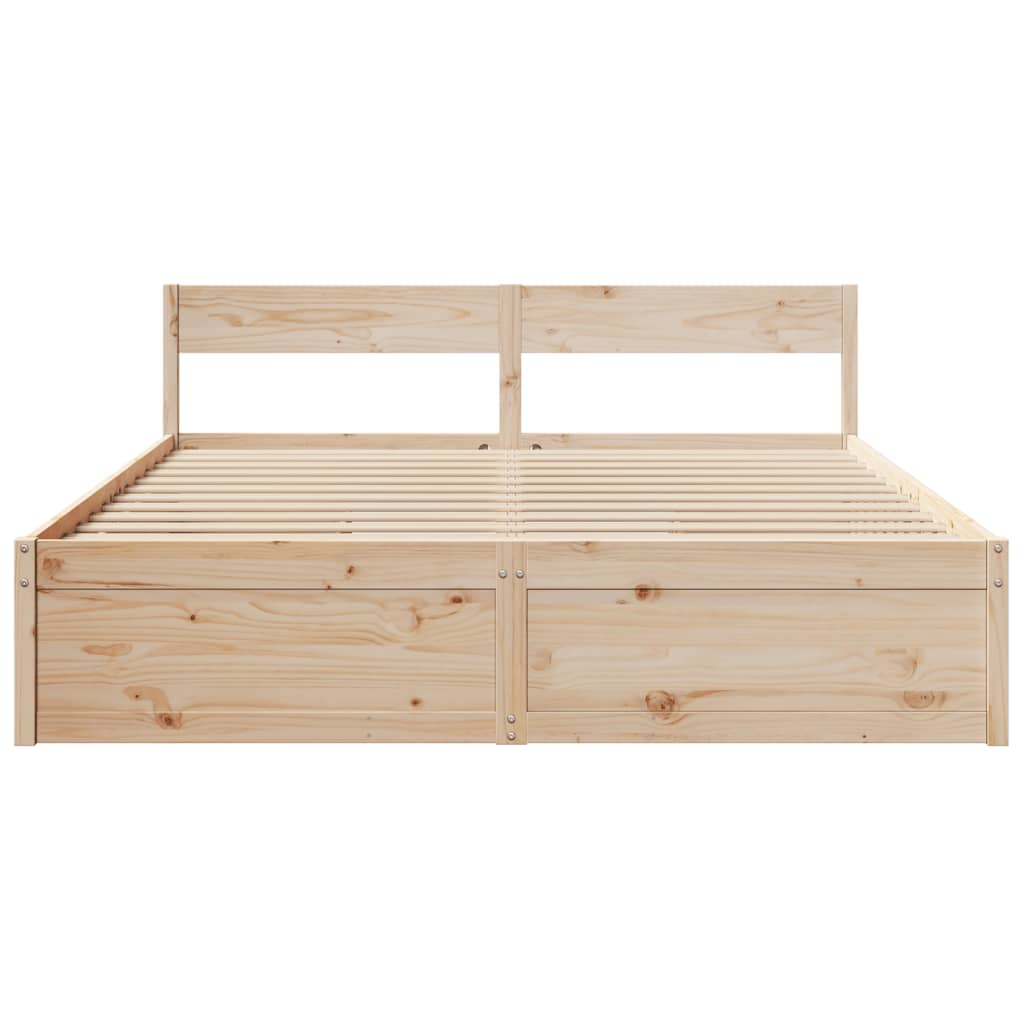 sengeramme uden madras 200x200 cm massivt fyrretræ