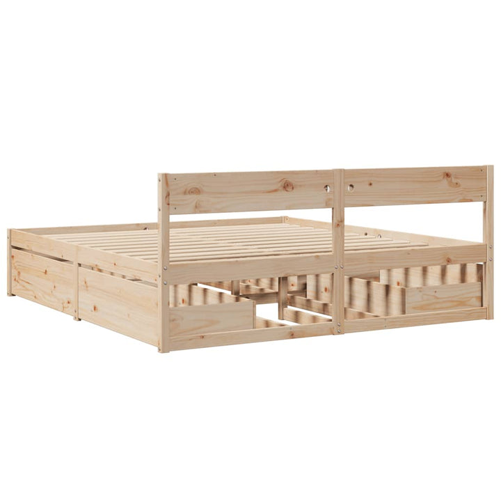 sengeramme uden madras 200x200 cm massivt fyrretræ