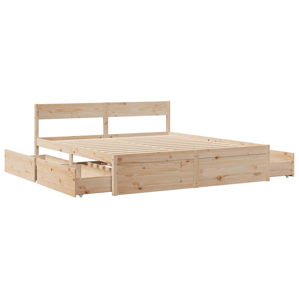 sengeramme uden madras 200x200 cm massivt fyrretræ