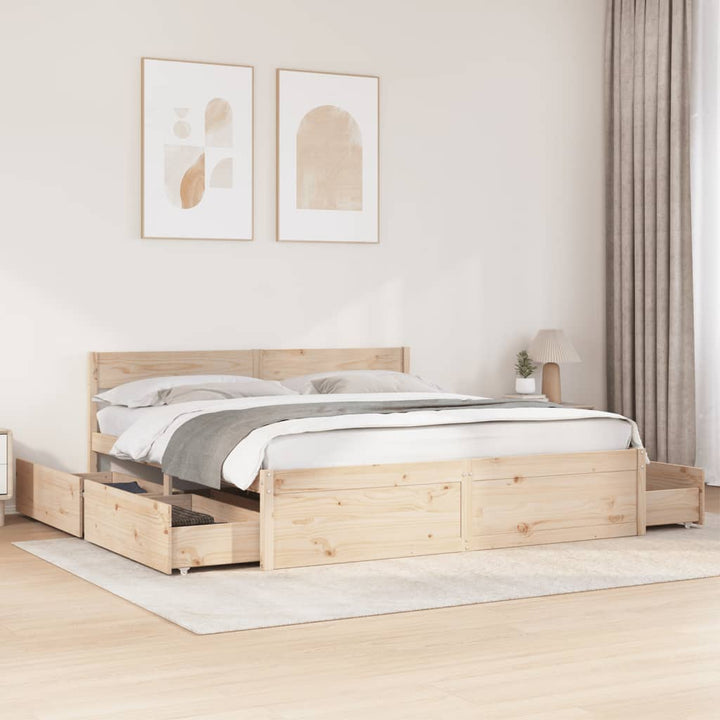 sengeramme uden madras 200x200 cm massivt fyrretræ