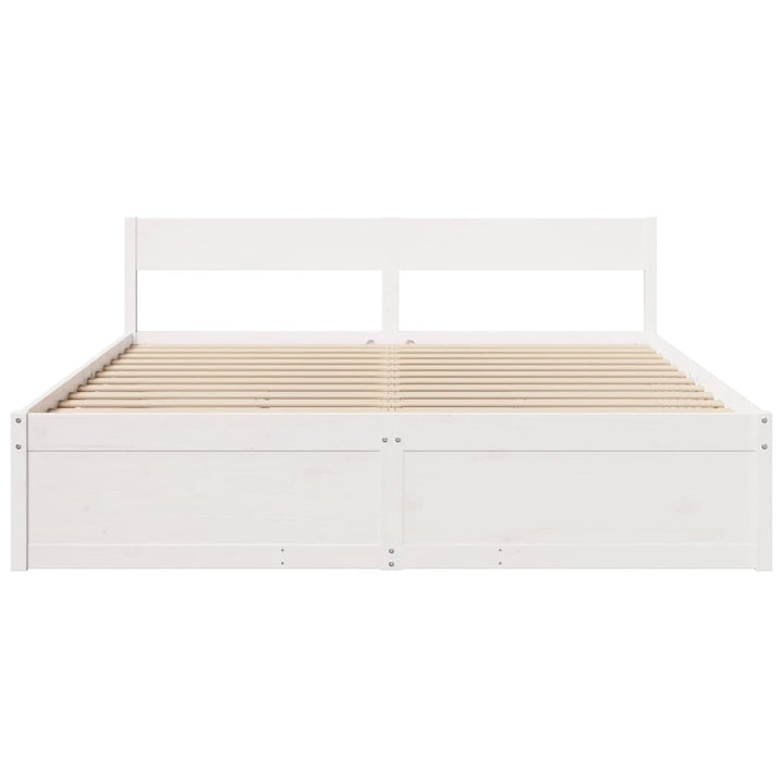 sengeramme uden madras 200x200 cm massivt fyrretræ hvid