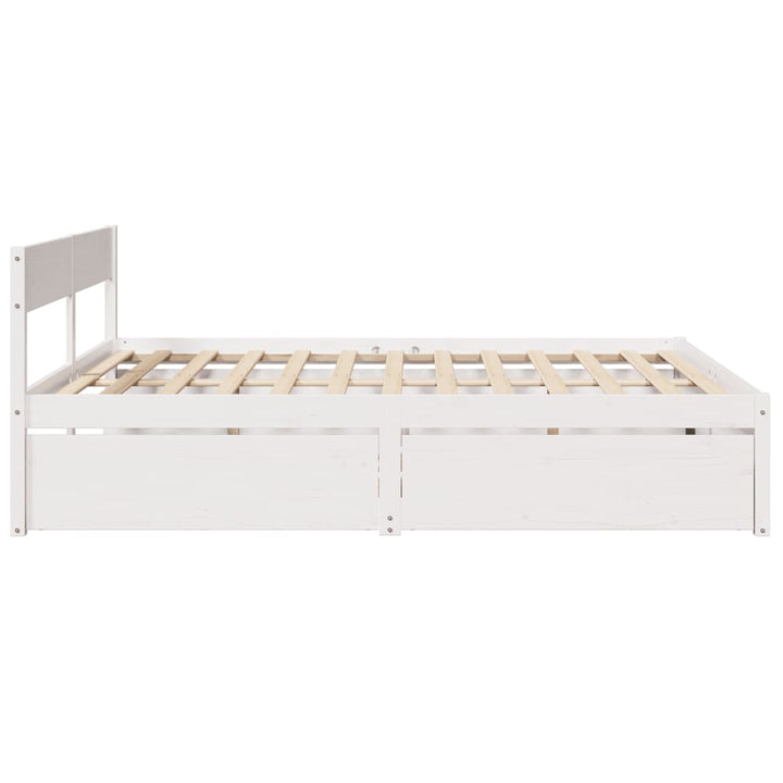 sengeramme uden madras 200x200 cm massivt fyrretræ hvid