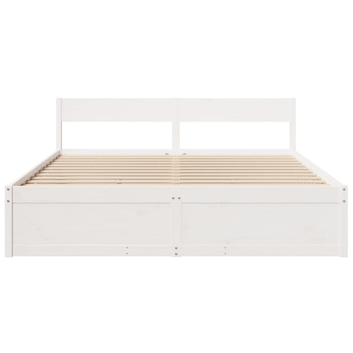 sengeramme uden madras 180x200 cm massivt fyrretræ hvid