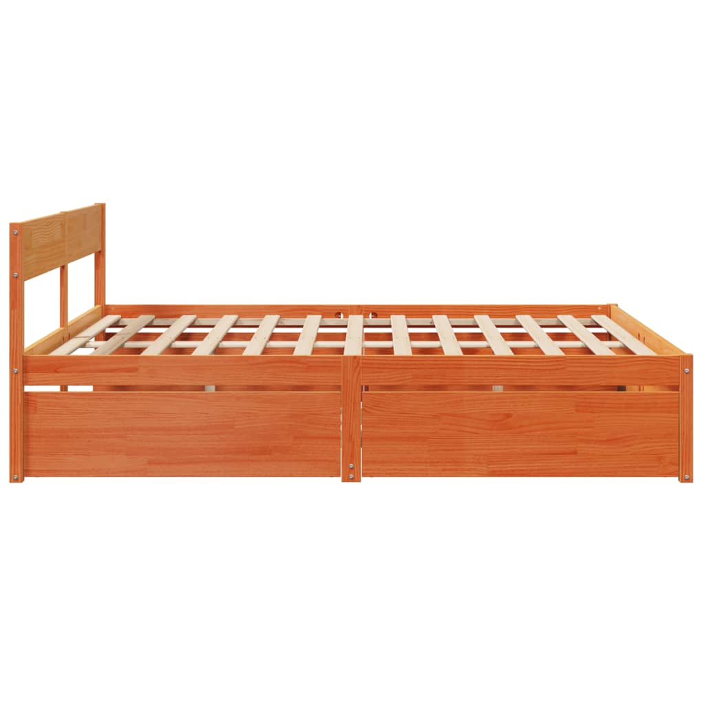 sengeramme uden madras 180x200 cm massivt fyrretræ gyldenbrun
