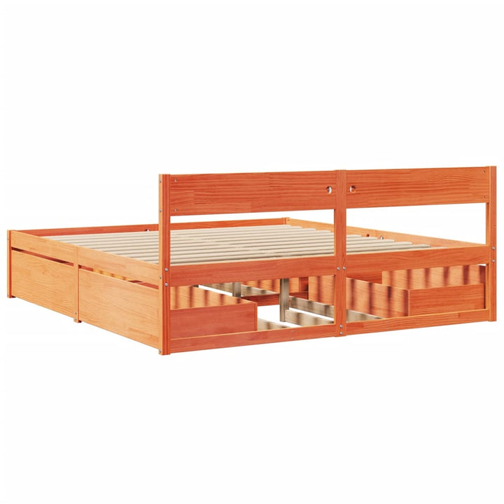 sengeramme uden madras 180x200 cm massivt fyrretræ gyldenbrun