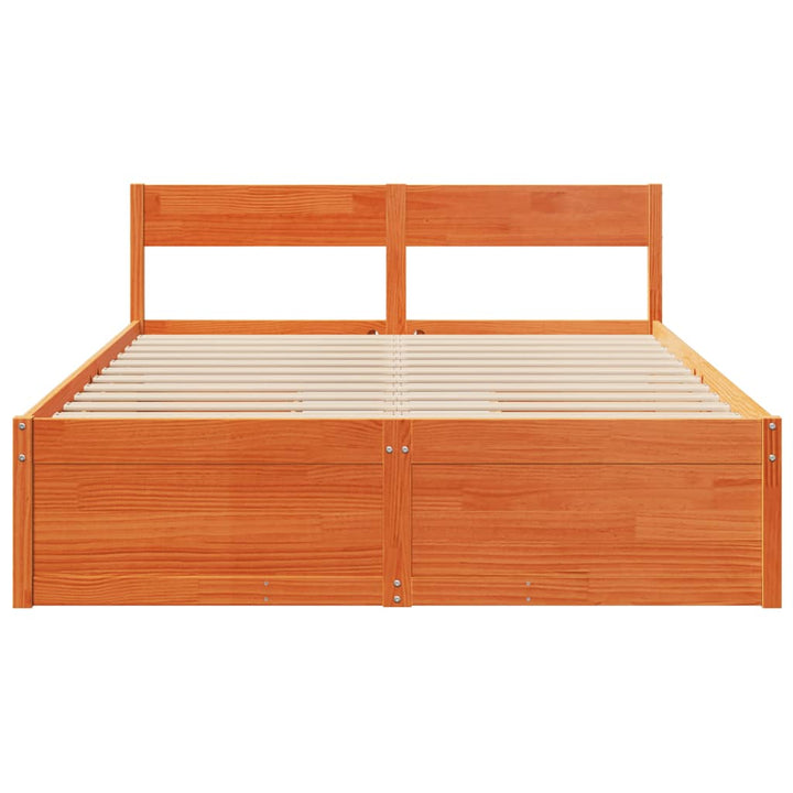 sengeramme uden madras 160x200 cm massivt fyrretræ gyldenbrun