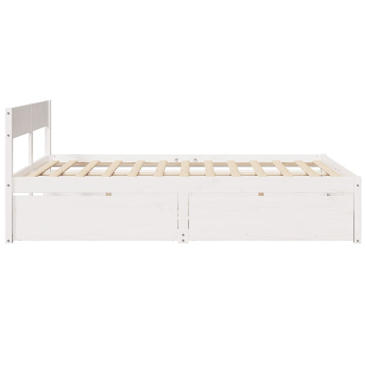 sengeramme uden madras 150x200 cm massivt fyrretræ hvid