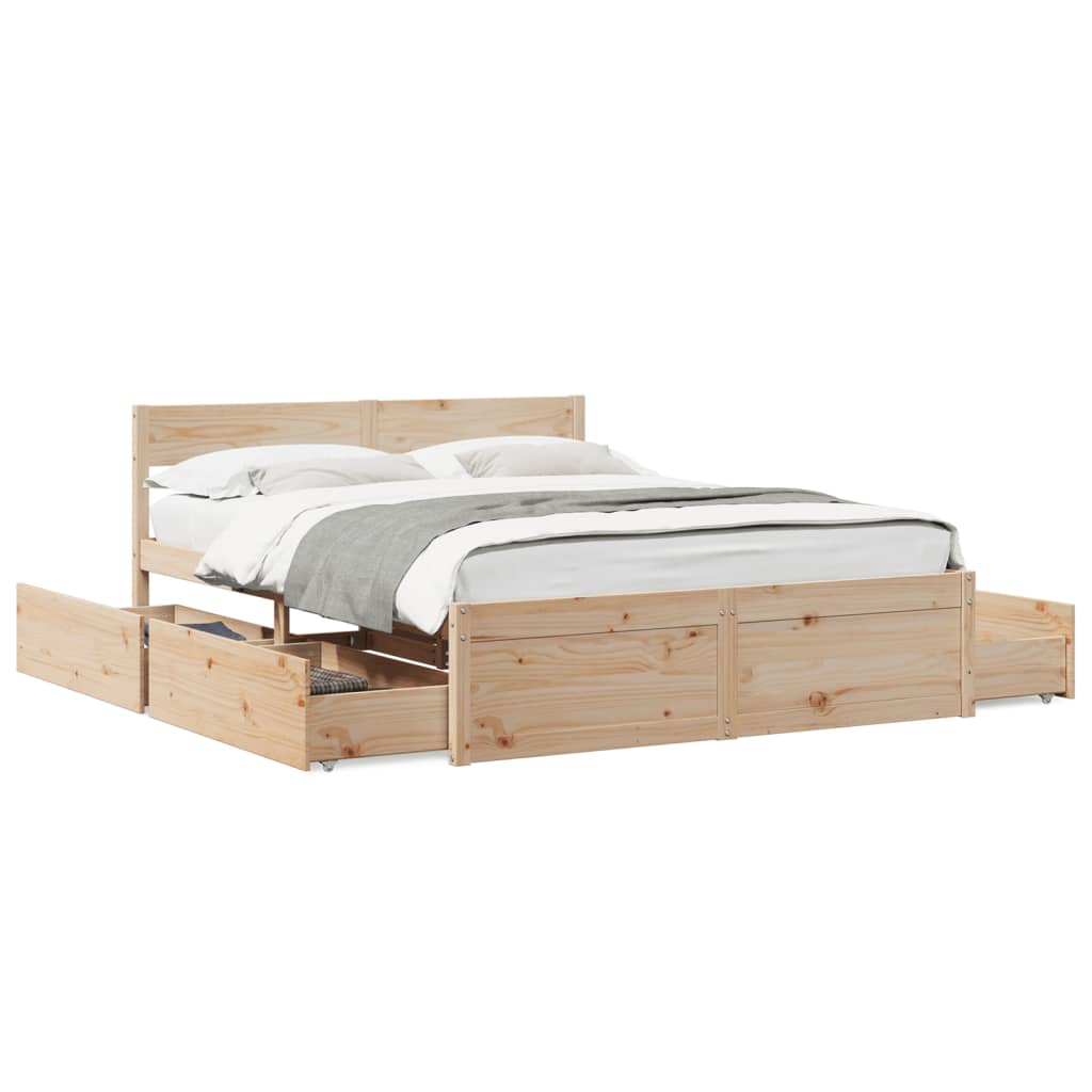 sengeramme uden madras 140x200 cm massivt fyrretræ