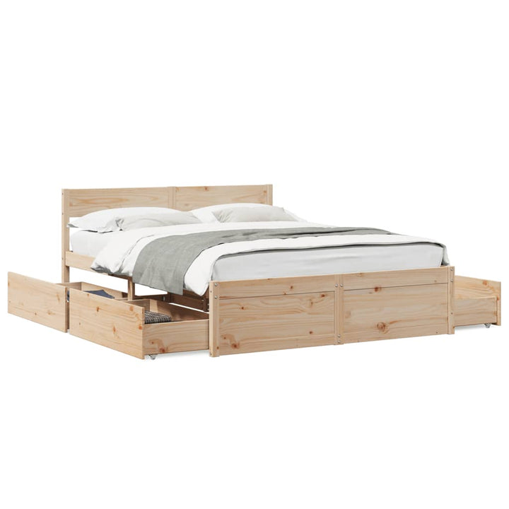 sengeramme uden madras 140x200 cm massivt fyrretræ