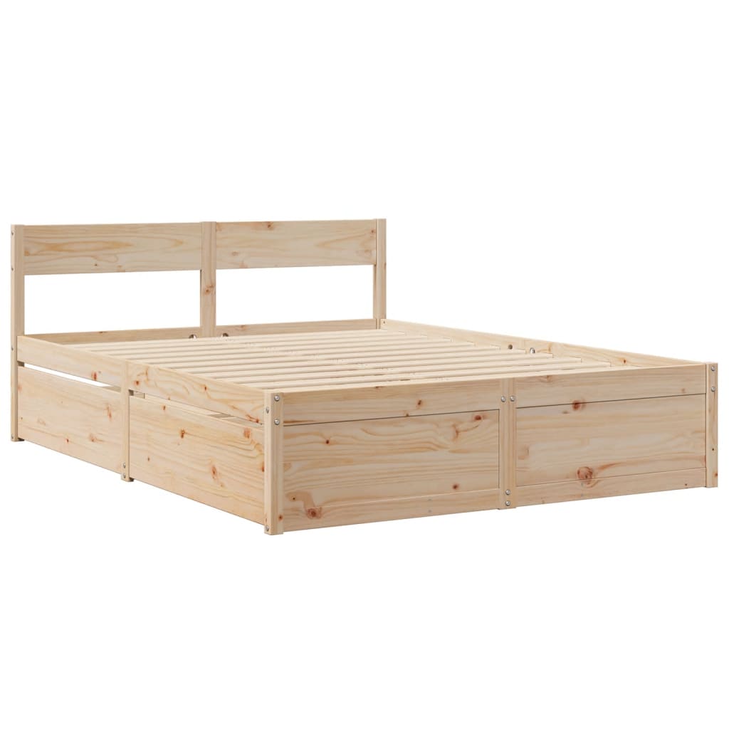 sengeramme uden madras 140x200 cm massivt fyrretræ