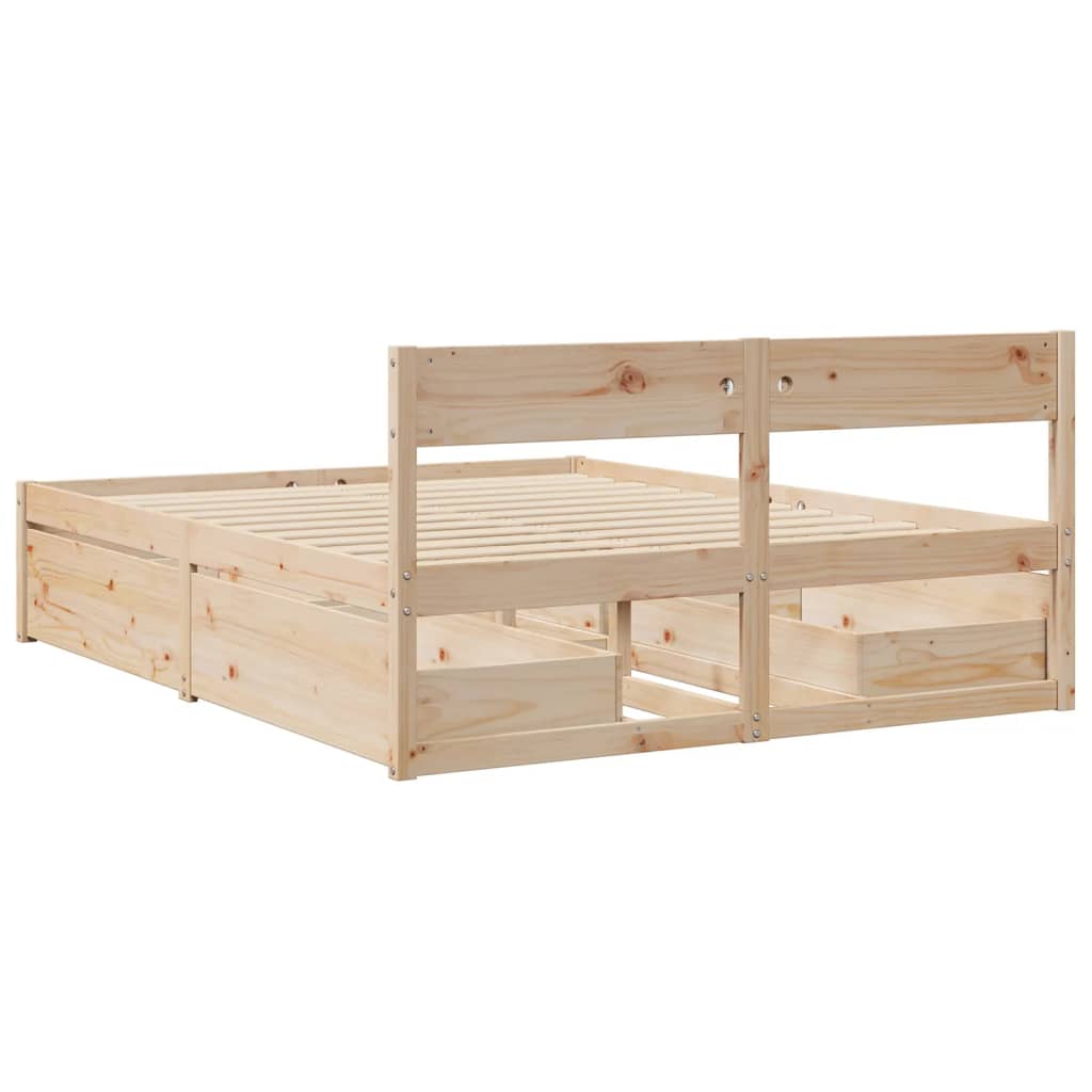 sengeramme uden madras 140x200 cm massivt fyrretræ